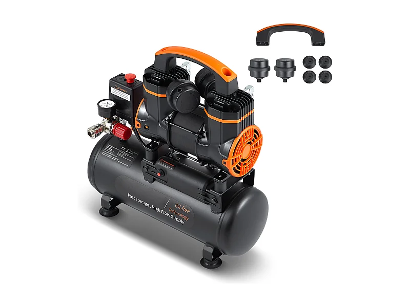 Compressore D'aria SucceBuy da 2,1 Galloni, 900 W, 2,2 CFM a 90 PSI, 70 dB Ultra Silenzioso, Senza Olio