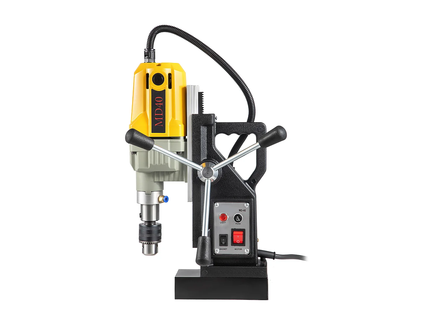 Mag Drill Press SucceBuy, 1100W, 3.98cm Max Diameter, Electric Magnetic Drill, 12 Bits