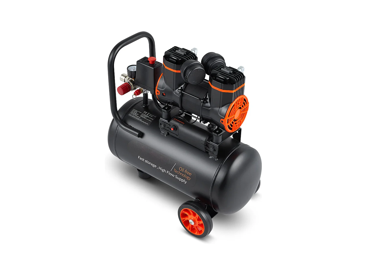 Compresseur D'air SucceBuy 4,8 Gallons 900 W 2,2 CFM à 90 PSI, Ultra Silencieux Sans Huile