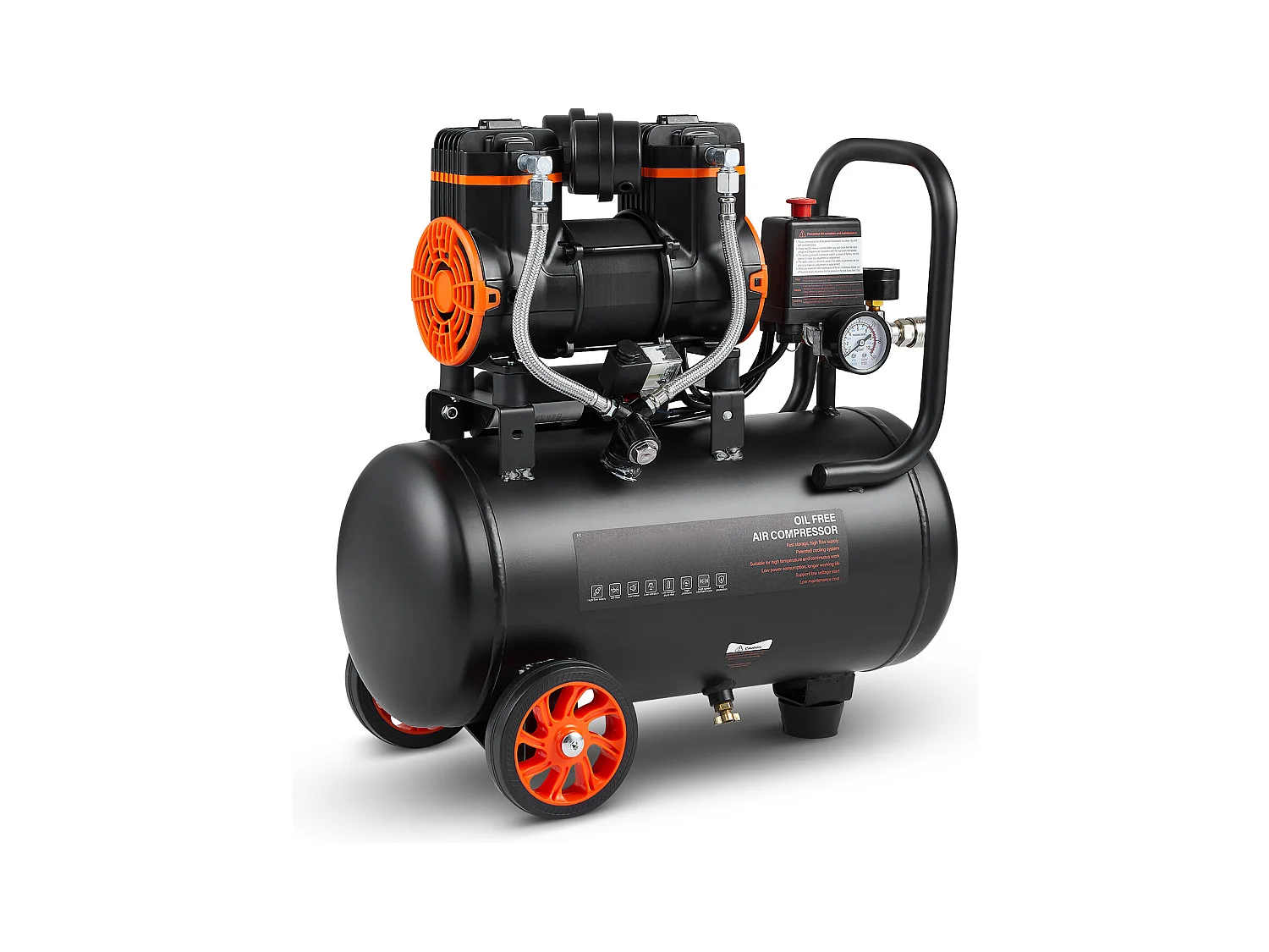 Compresseur D'air SucceBuy 4,8 Gallons 900 W 2,2 CFM à 90 PSI, Ultra Silencieux Sans Huile