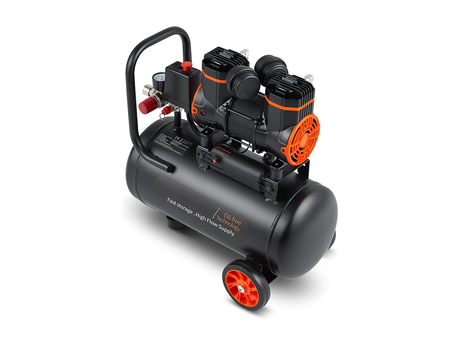 Compresseur D'air SucceBuy 4,8 Gallons 900 W 2,2 CFM à 90 PSI, Ultra Silencieux Sans Huile