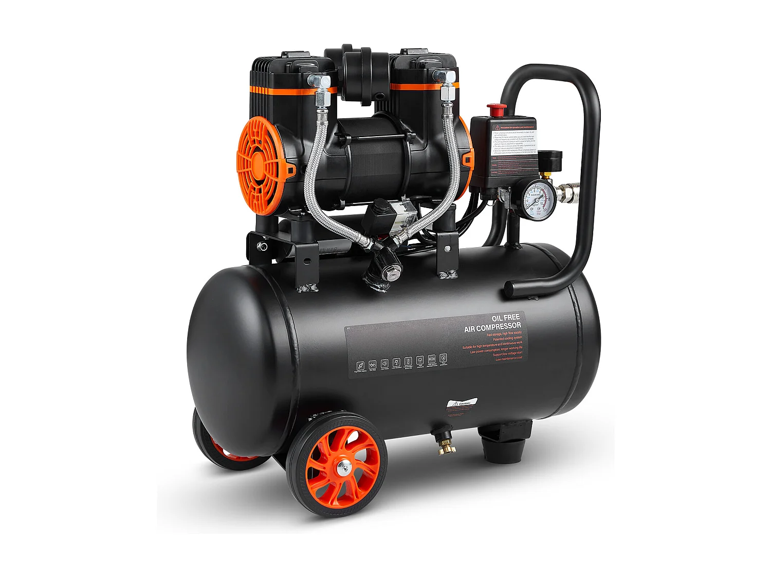 Compresseur D'air SucceBuy 4,8 Gallons 900 W 2,2 CFM à 90 PSI, Ultra Silencieux Sans Huile