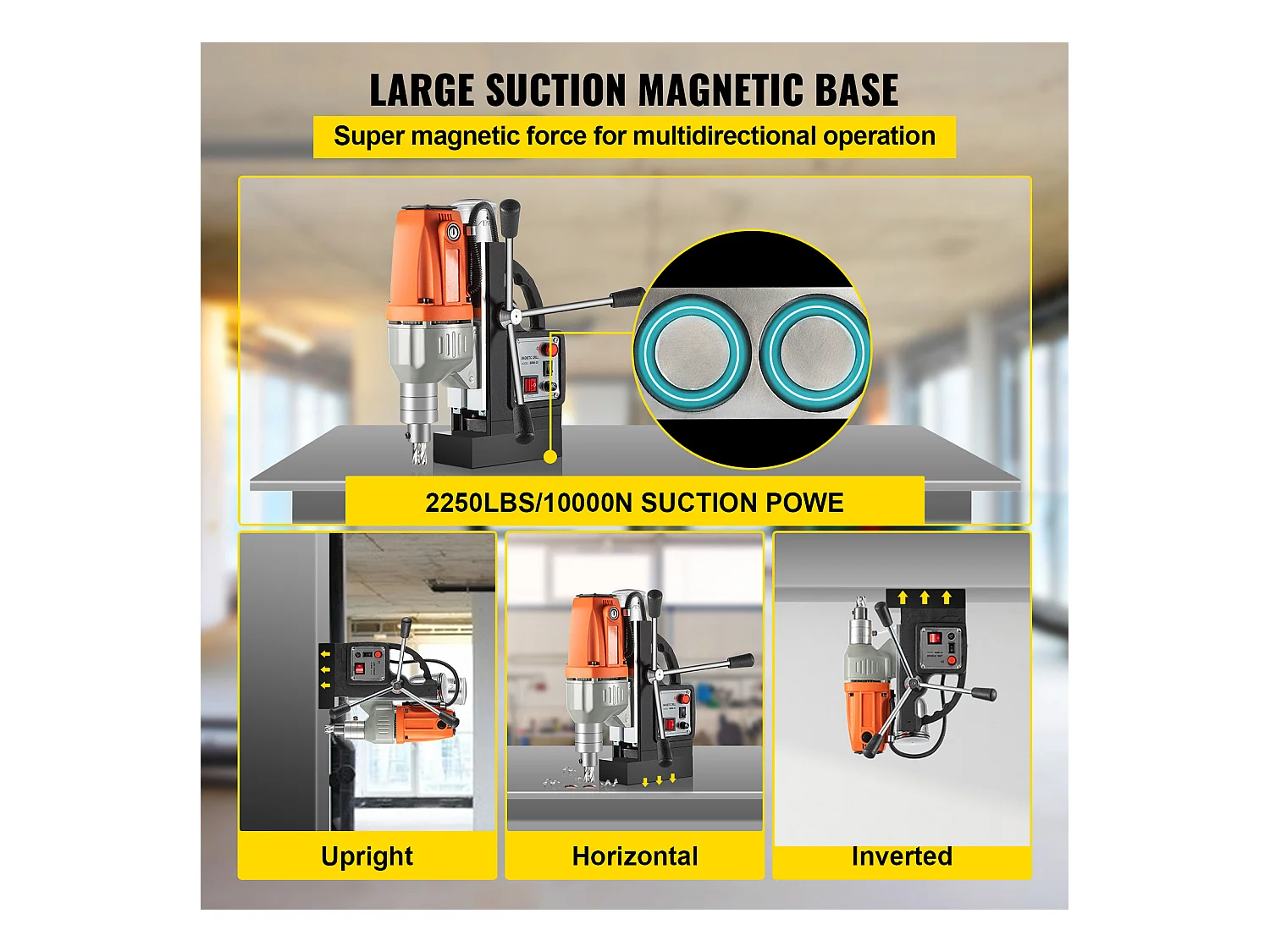 Perceuse Magnétique SucceBuy 240V 980W 35mm, Perceuse Magnétique Électromagnétique Industrielle
