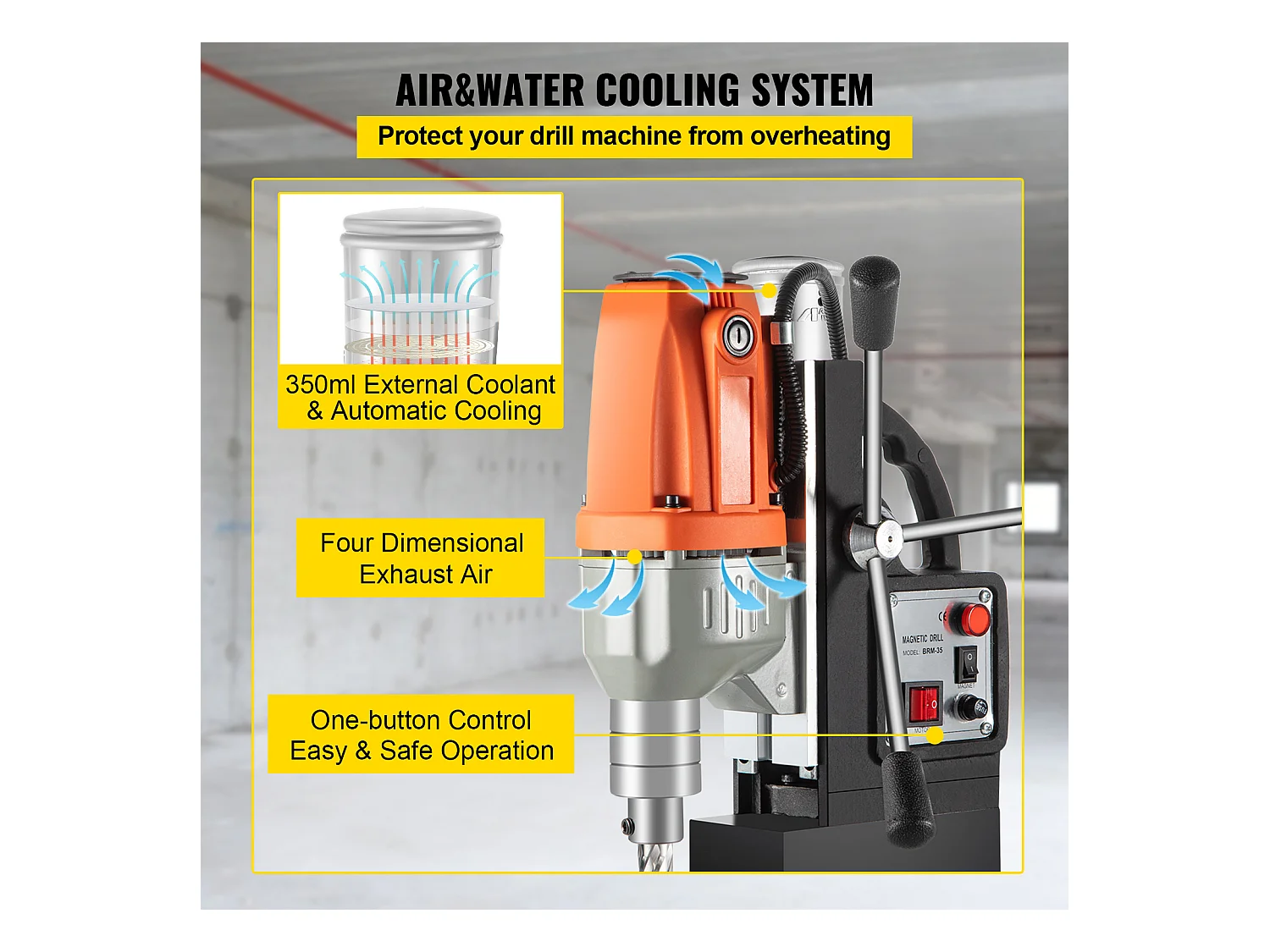 Perceuse Magnétique SucceBuy 240V 980W 35mm, Perceuse Magnétique Électromagnétique Industrielle
