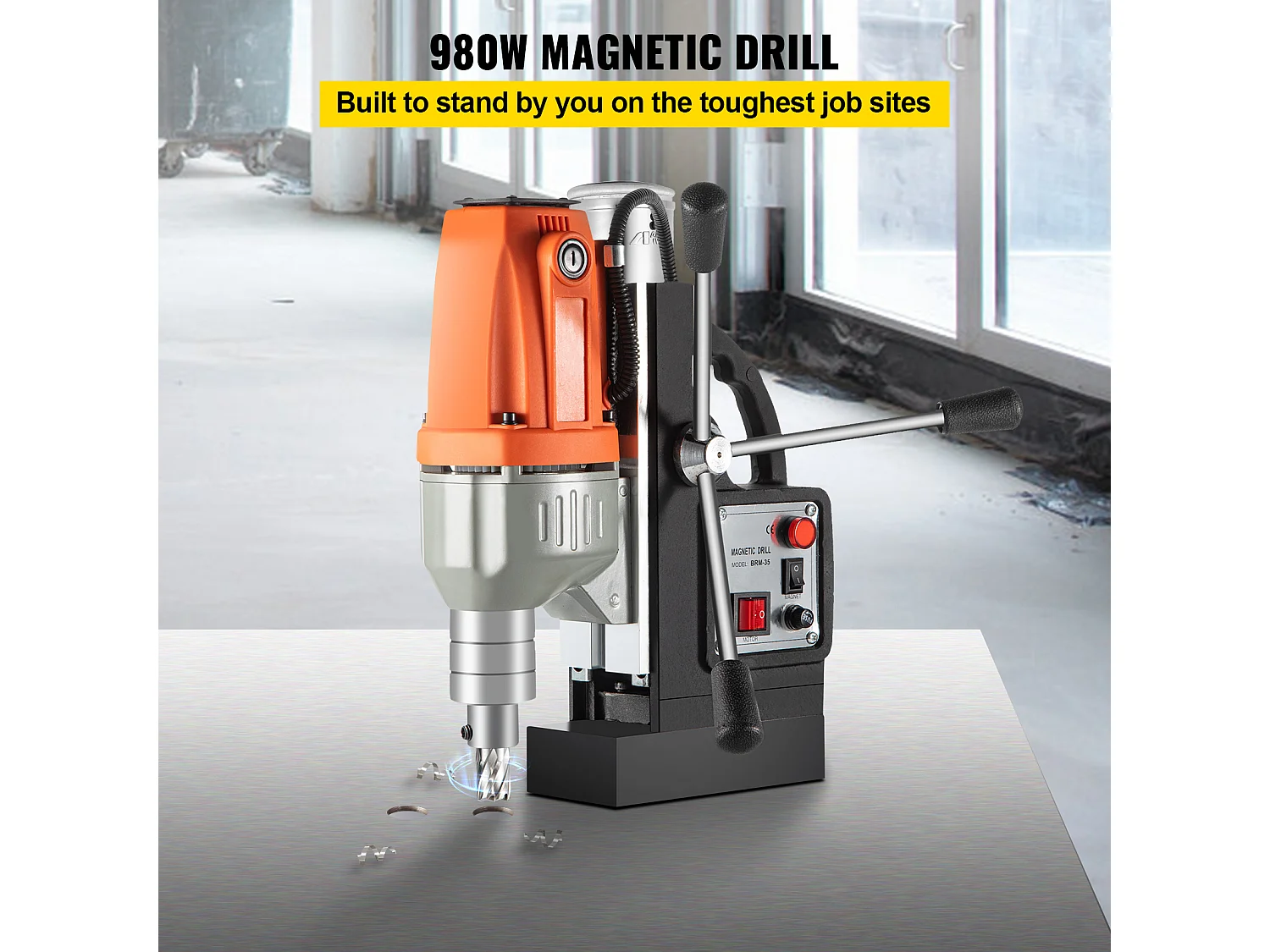 Perceuse Magnétique SucceBuy 240V 980W 35mm, Perceuse Magnétique Électromagnétique Industrielle