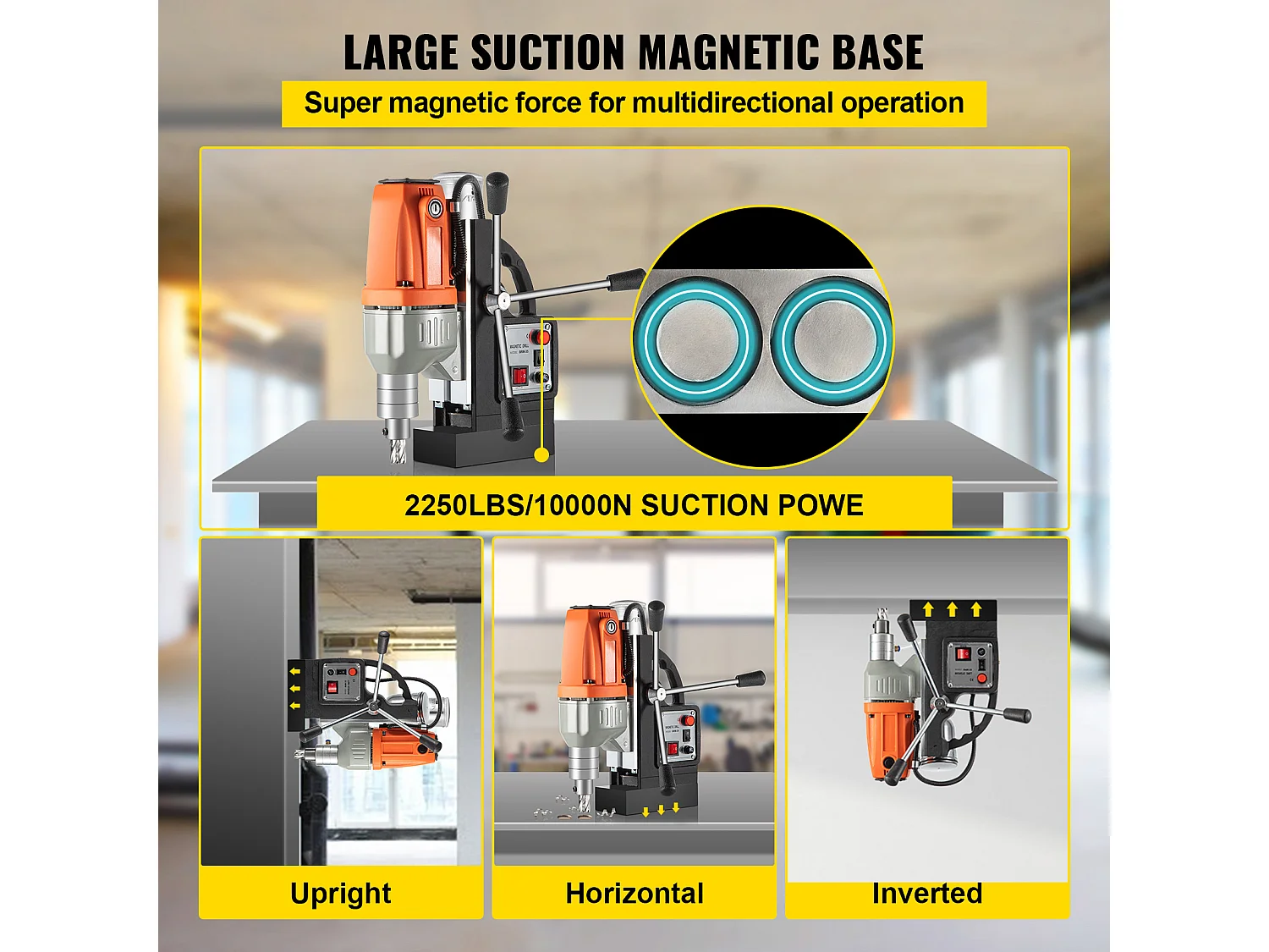 Perceuse Magnétique SucceBuy 240V 980W 35mm, Perceuse Magnétique Électromagnétique Industrielle