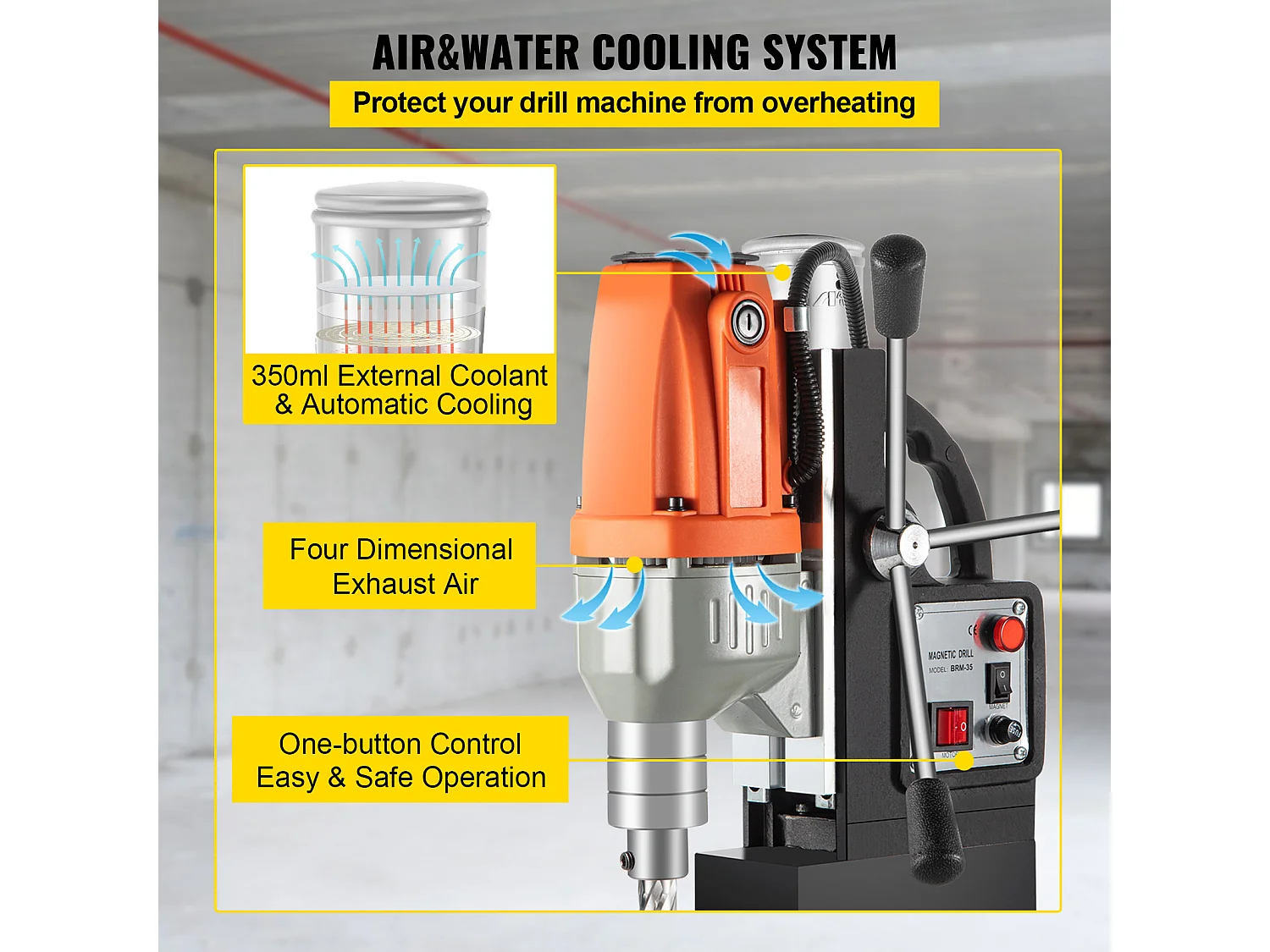 Perceuse Magnétique SucceBuy 240V 980W 35mm, Perceuse Magnétique Électromagnétique Industrielle