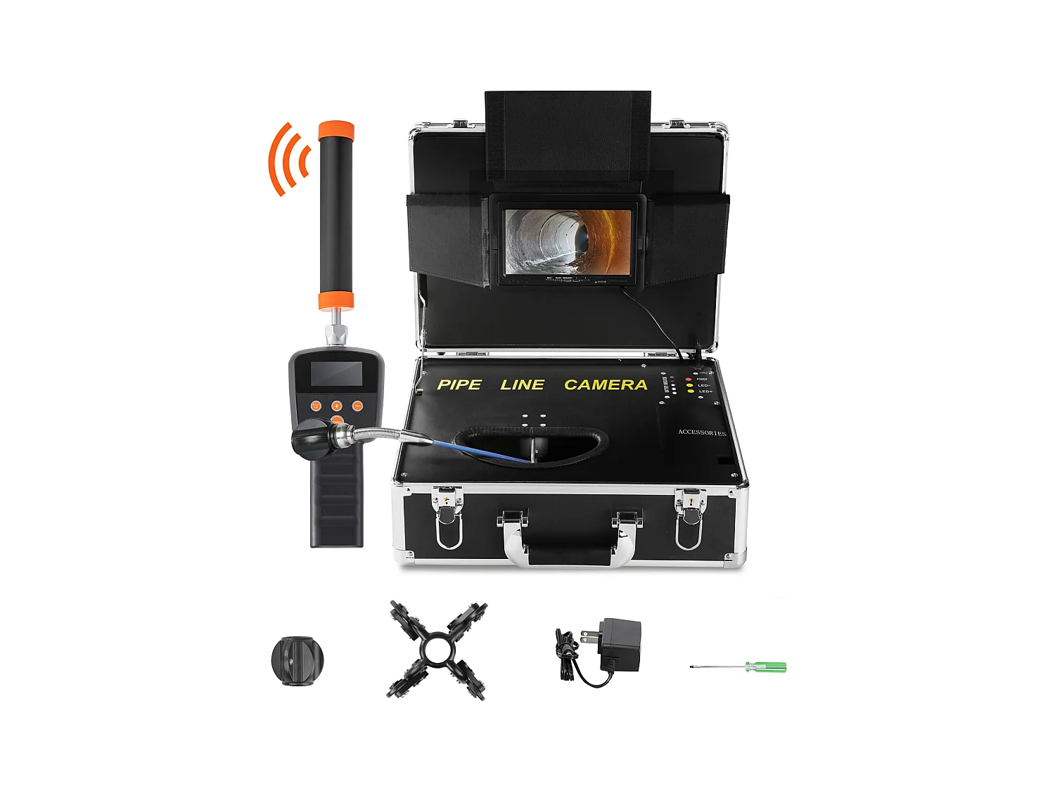 Cámara de Cloaca SucceBuy 1000TVL, Inspección de Tubos de 3048CM, Pantalla de 17.78CM, Localizador, 512 Hz