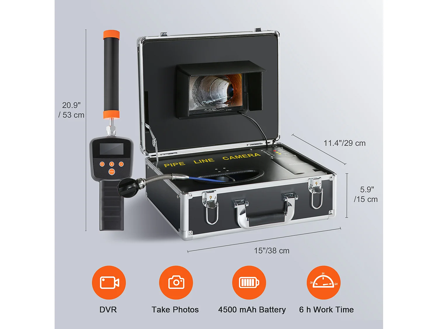 Caméra d'Égout SucceBuy 1000TVL, Inspection de Tuyaux de 3048CM, Écran 17.78CM, Localisateur, 512 Hz