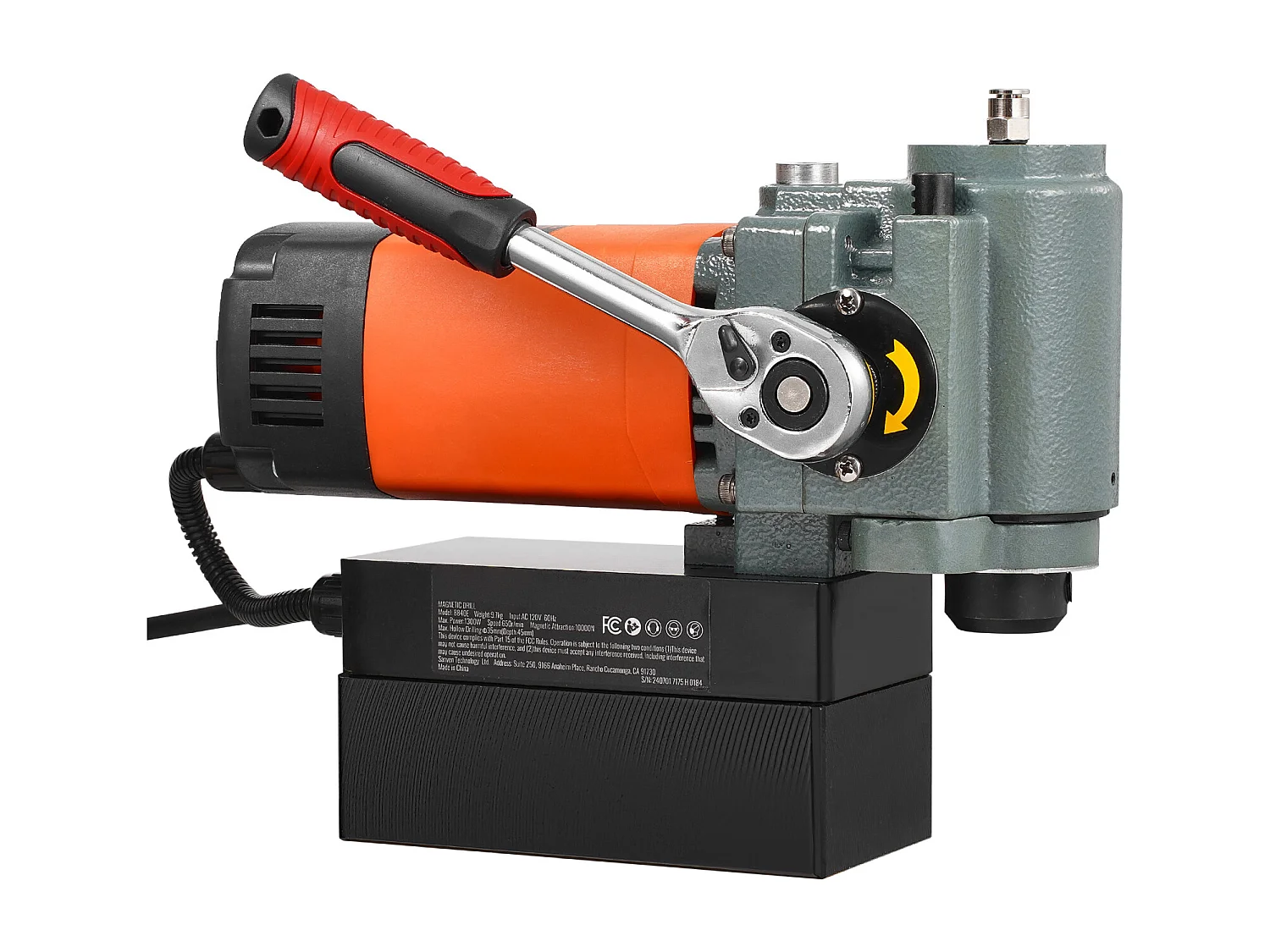 Perceuse Magnétique à Colonne SucceBuy 1300 W, Perceuse Magnétique à Profil Bas, Portable