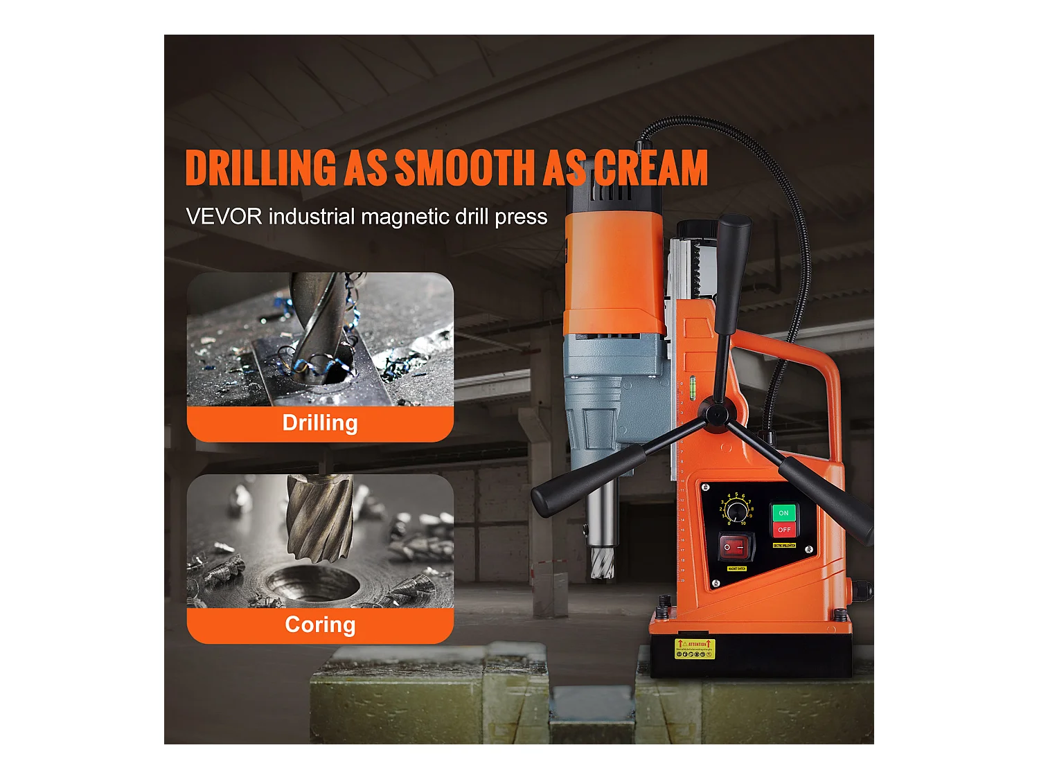 Perceuse Magnétique SucceBuy 1550 W, 2922 lbf, Perceuse Magnétique Portative à 500 tr/min