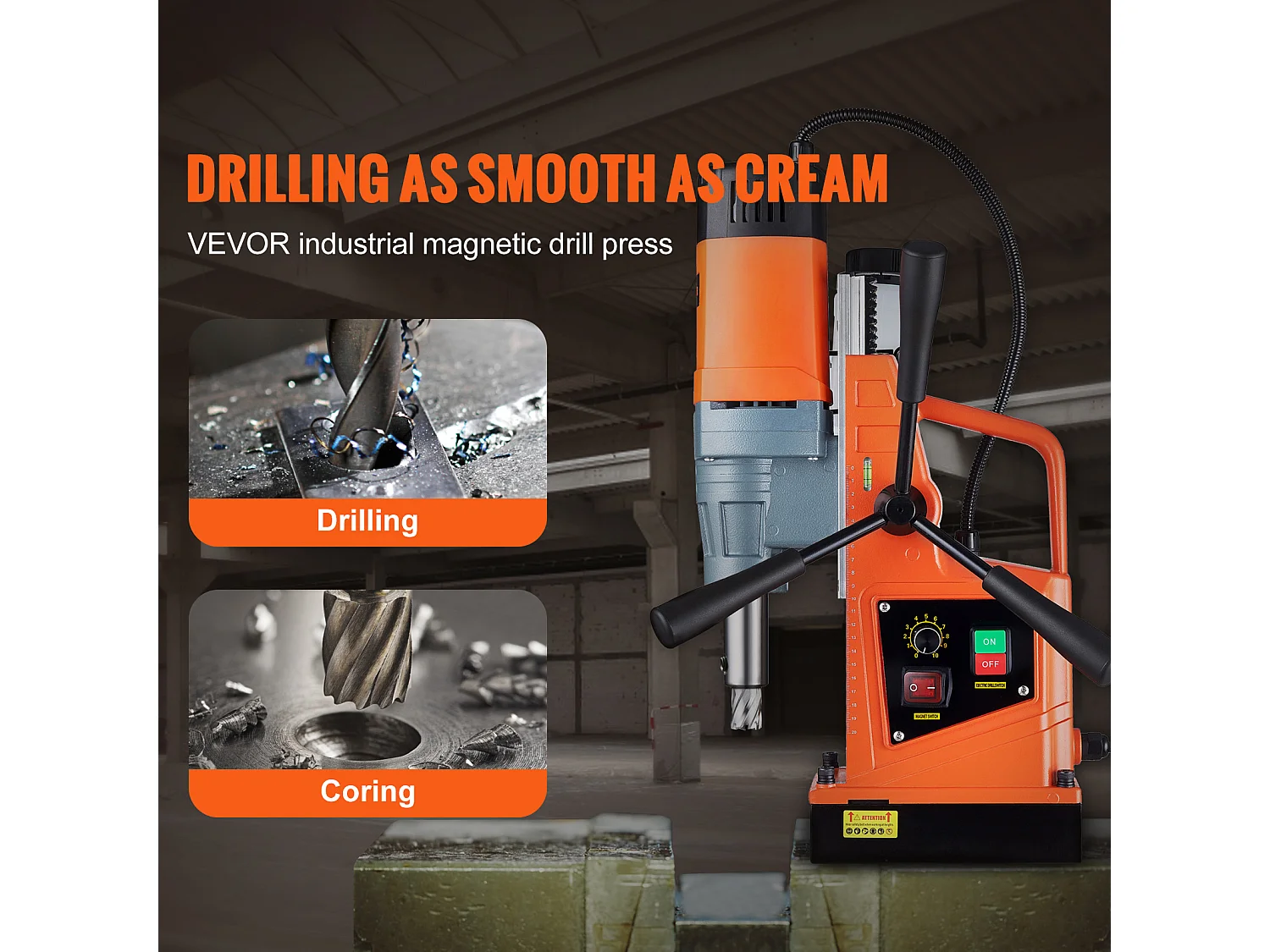 Perceuse Magnétique SucceBuy 1550 W, 2922 lbf, Perceuse Magnétique Portative à 500 tr/min