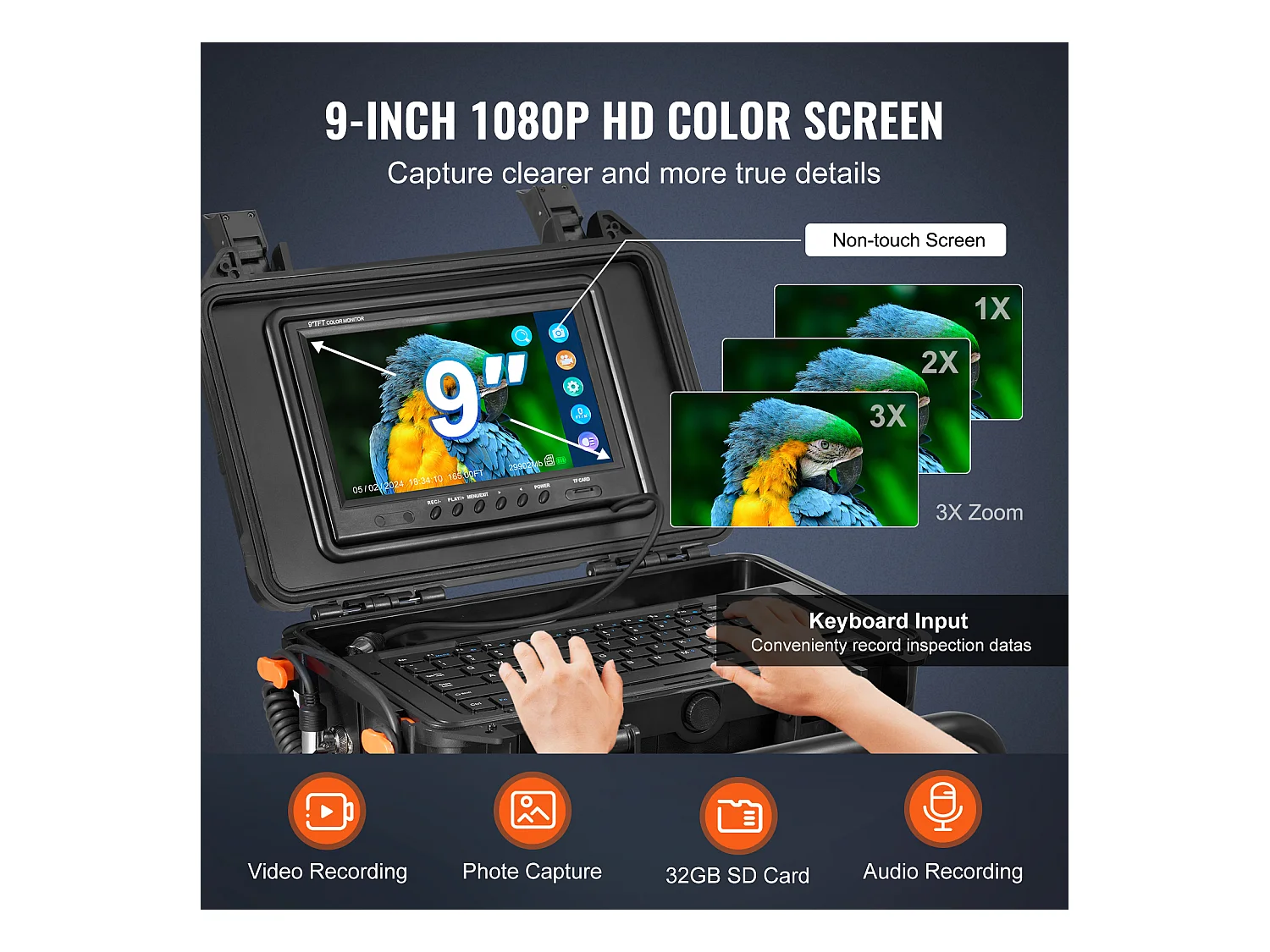 Caméra SucceBuy Caméra D'égout, 230 pi/70 m de Longueur, Caméra de Drainage à Nivellement Automatique avec Émetteur 512 Hz.