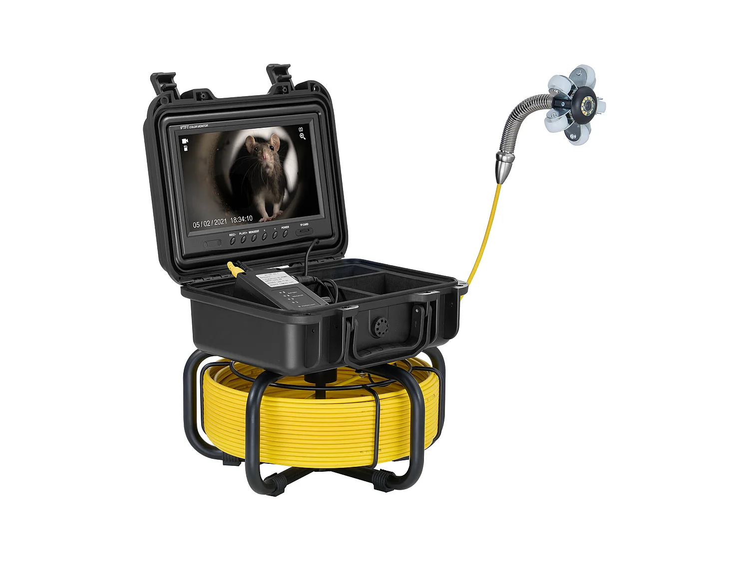 Caméra SucceBuy Caméra D'égout, 165 pi/50 m de long, Caméra de Drainage à Nivellement Automatique avec Écran de 9 po et Zoom 36X.