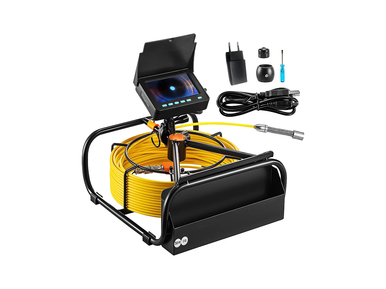 Caméra SucceBuy Caméra D'égout 50 m 4,3 pouces avec 6 LED Carte 16 Go pour Conduits