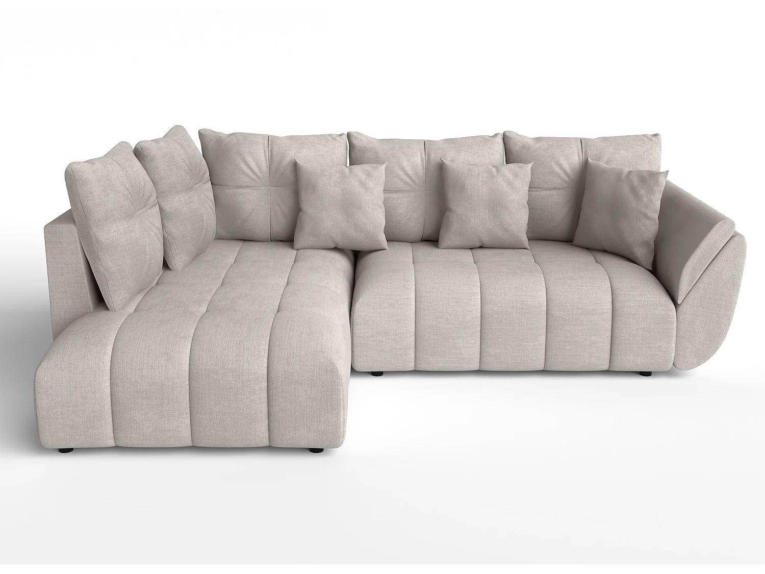 AX LIVING Couch mit Bettfunktion Eckcouch in Beige Corleone in L Form