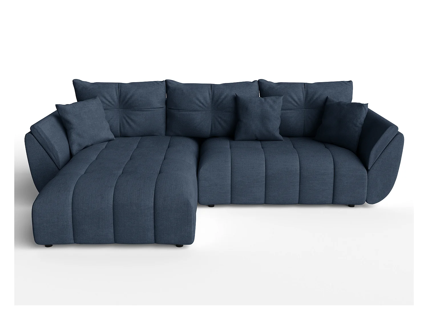 AX LIVING Eckcouch blau Verciani Schlaffunktion Bettkasten 266cm