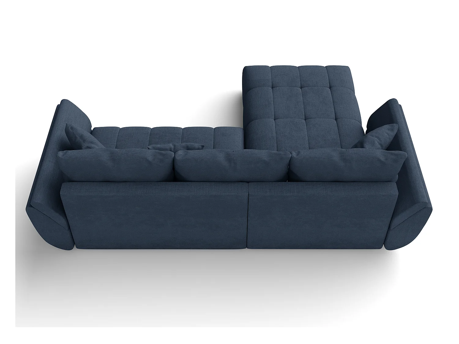 AX LIVING Eckcouch blau Verciani Schlaffunktion Bettkasten 266cm