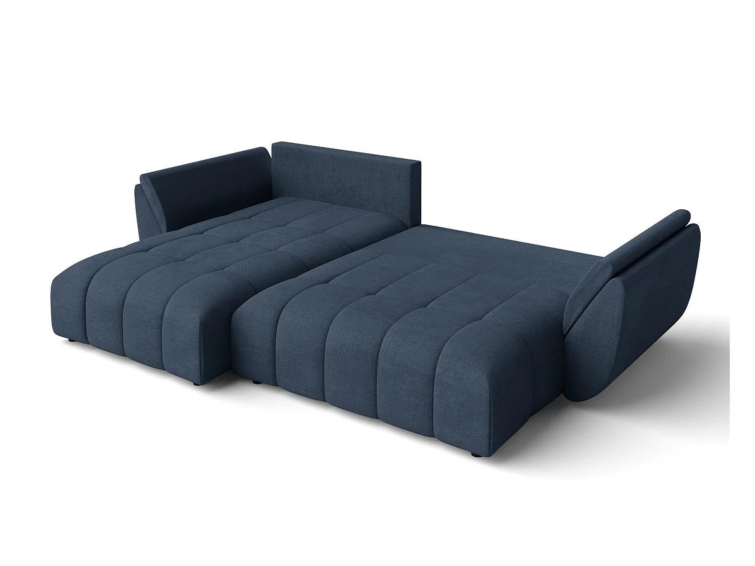 AX LIVING Eckcouch blau Verciani Schlaffunktion Bettkasten 266cm
