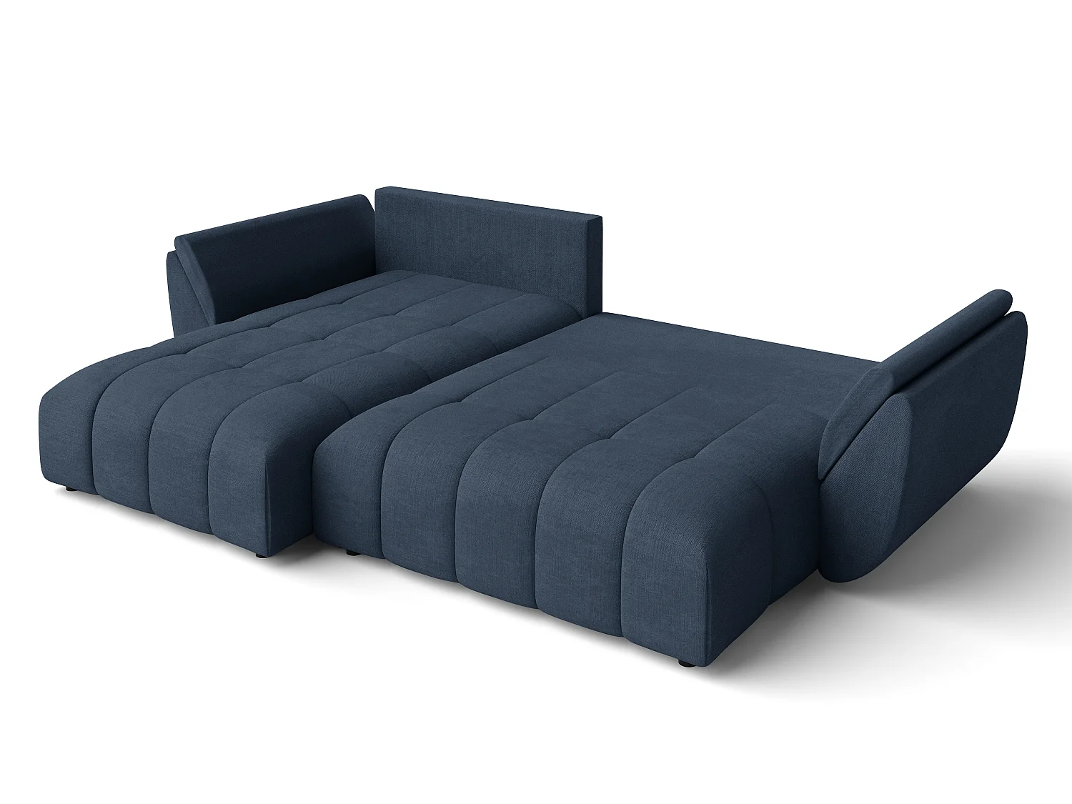 AX LIVING Eckcouch blau Verciani Schlaffunktion Bettkasten 266cm