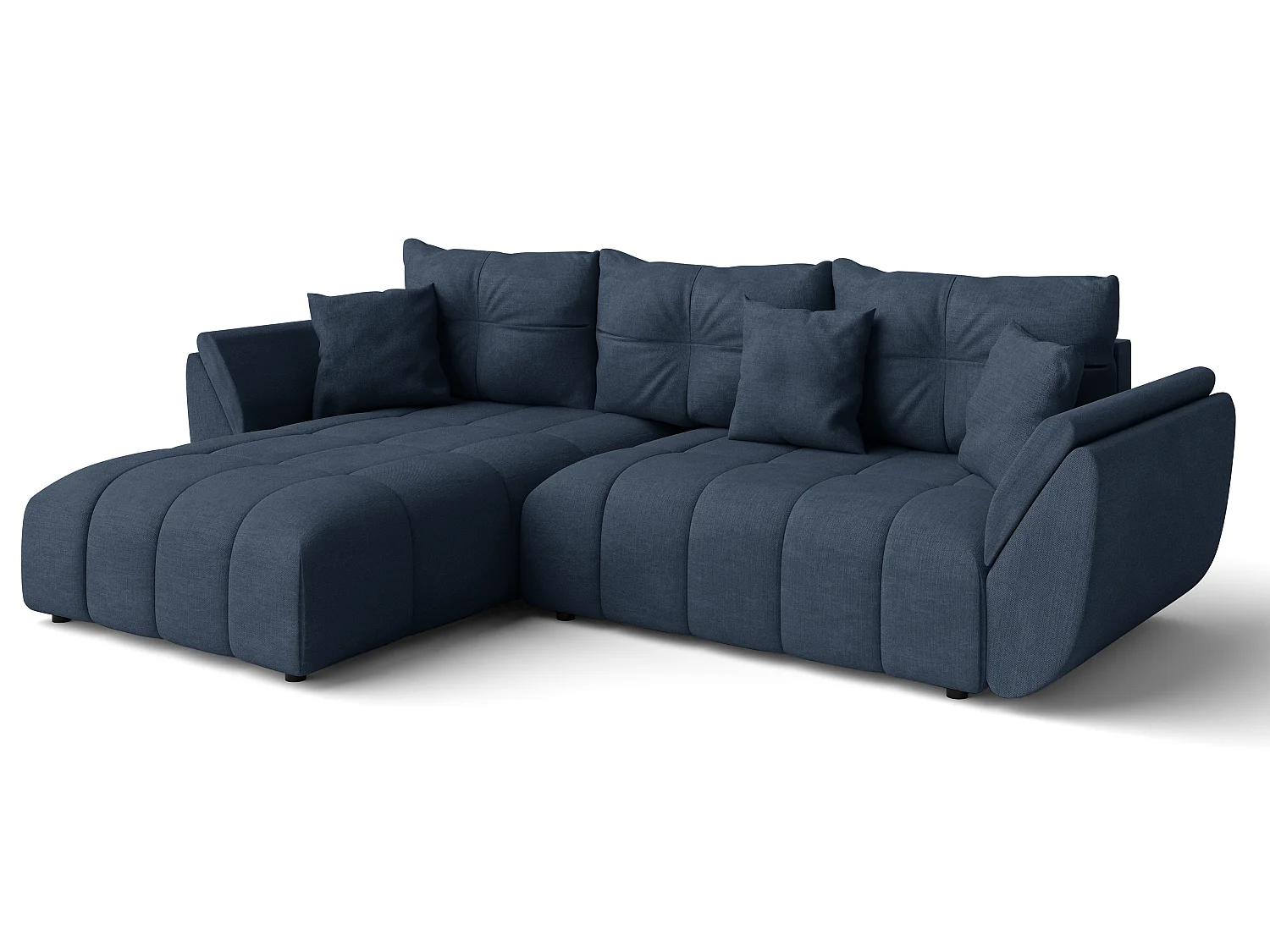 AX LIVING Eckcouch blau Verciani Schlaffunktion Bettkasten 280cm