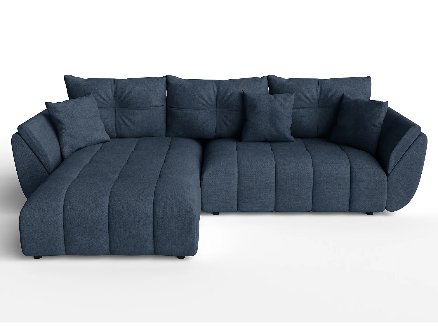 AX LIVING Eckcouch blau Verciani Schlaffunktion Bettkasten 280cm