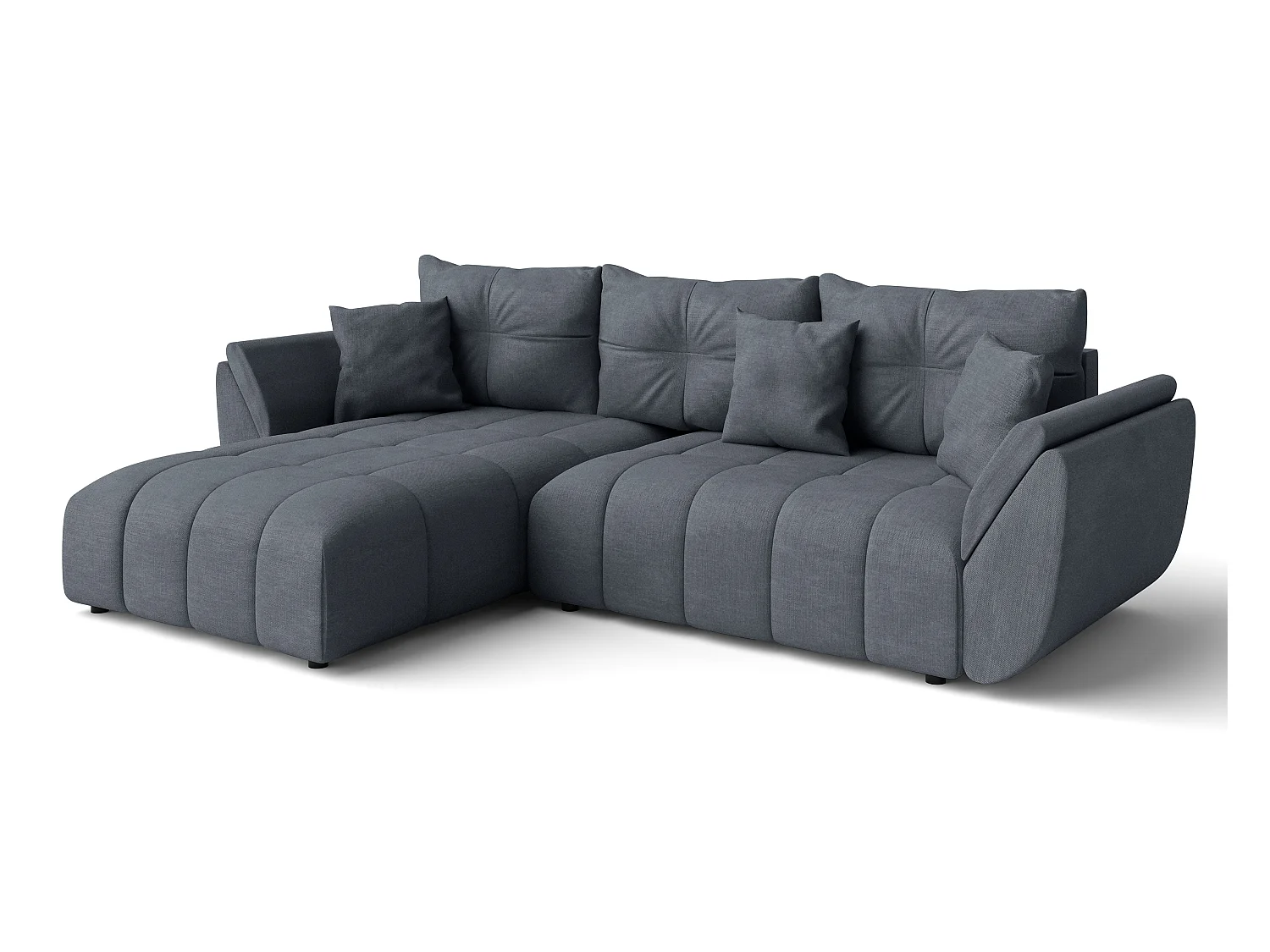 AX LIVING L Form Ecksofa grau Verciani Schlaffunktion Bettkasten 266cm