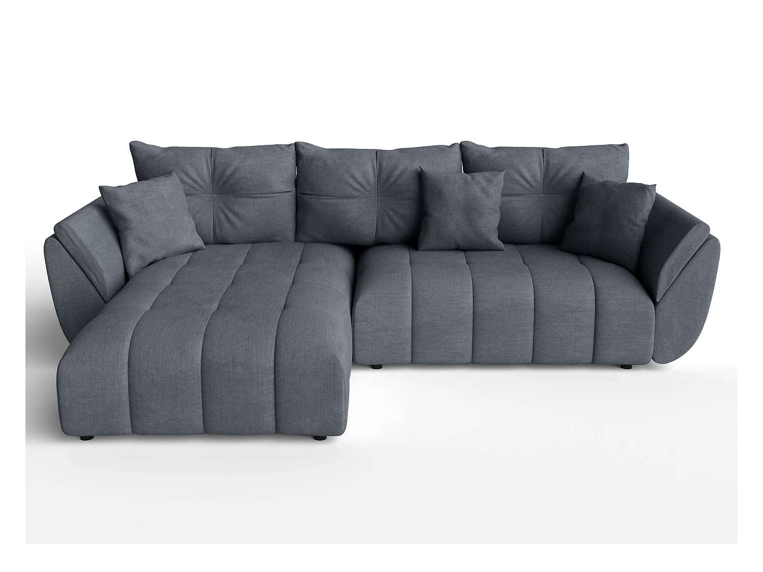 AX LIVING L Form Ecksofa grau Verciani Schlaffunktion Bettkasten 266cm