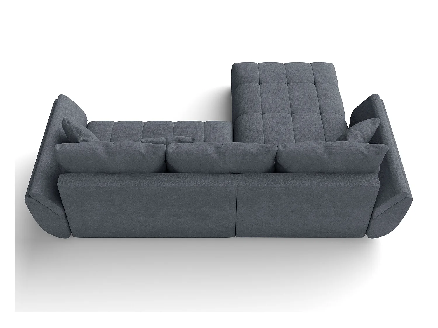 AX LIVING L Form Ecksofa grau Verciani Schlaffunktion Bettkasten 266cm