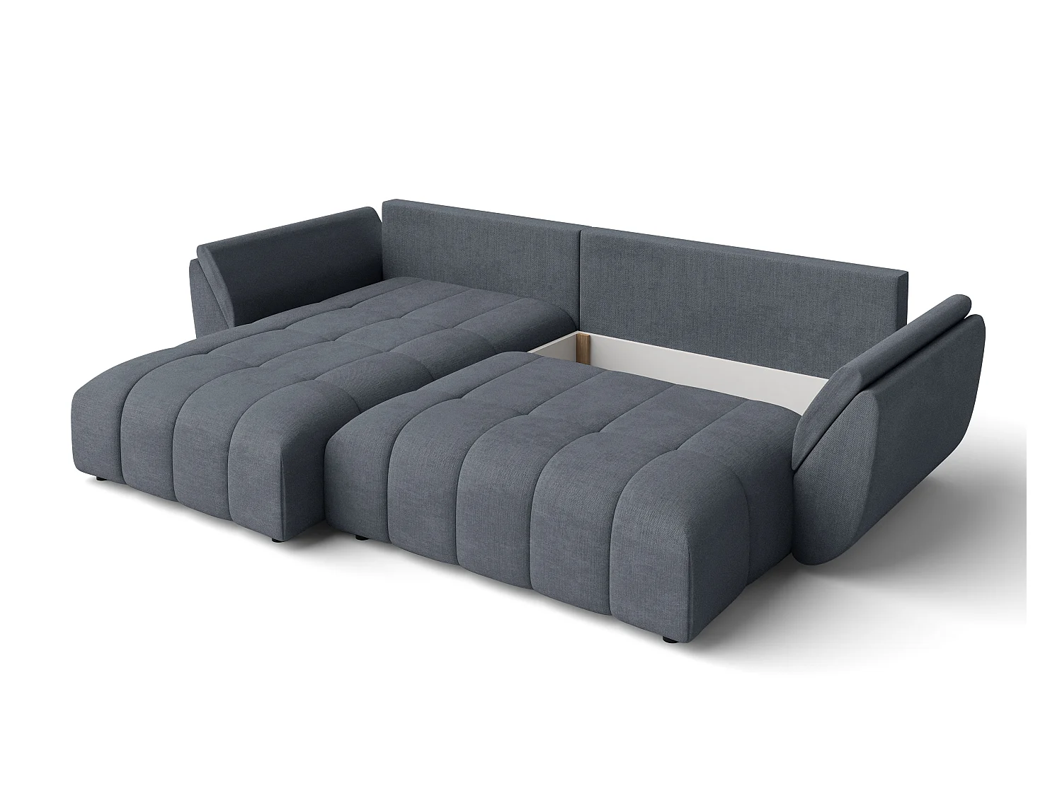 AX LIVING L Form Ecksofa grau Verciani Schlaffunktion Bettkasten 266cm