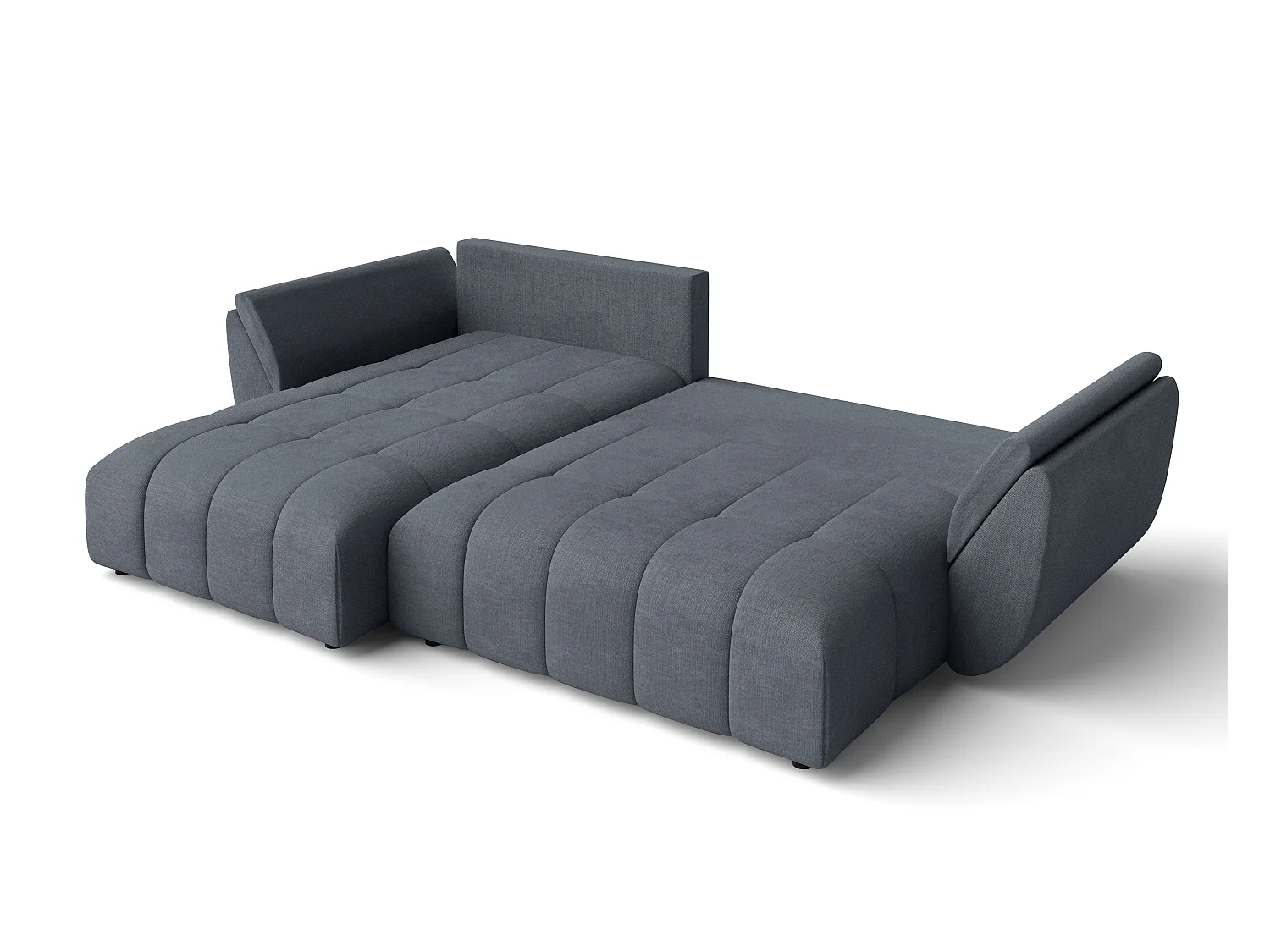 AX LIVING L Form Ecksofa grau Verciani Schlaffunktion Bettkasten 266cm
