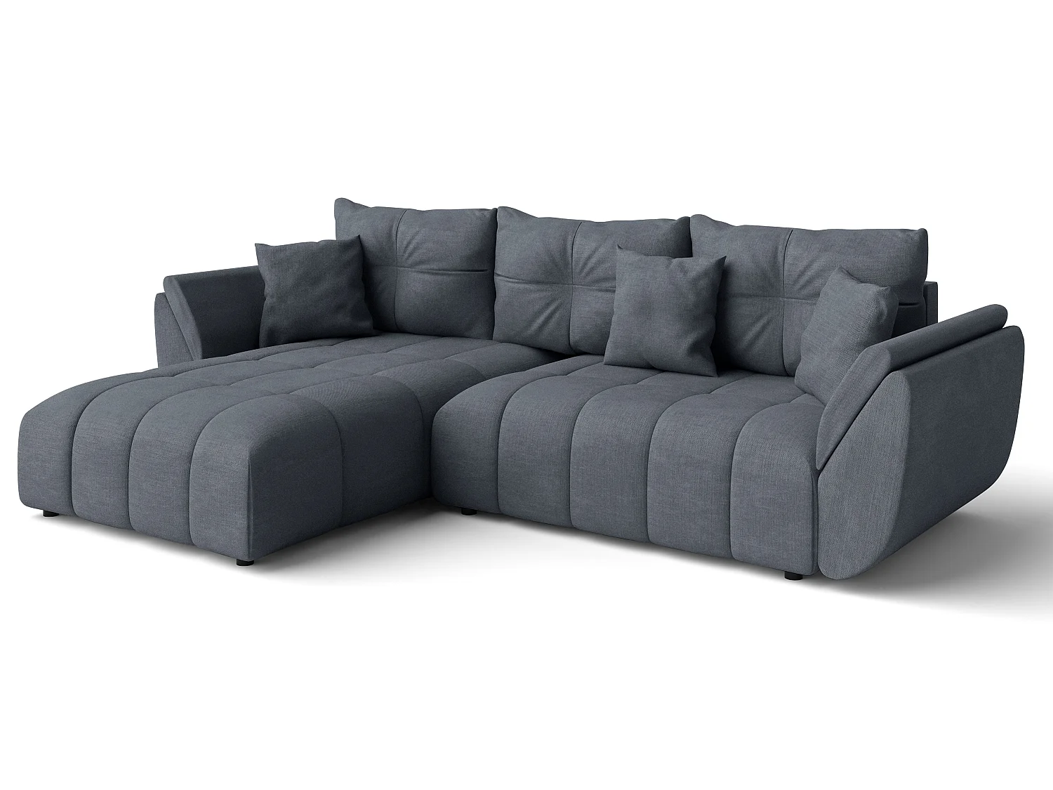 AX LIVING L Form Ecksofa grau Verciani Schlaffunktion Bettkasten 266cm