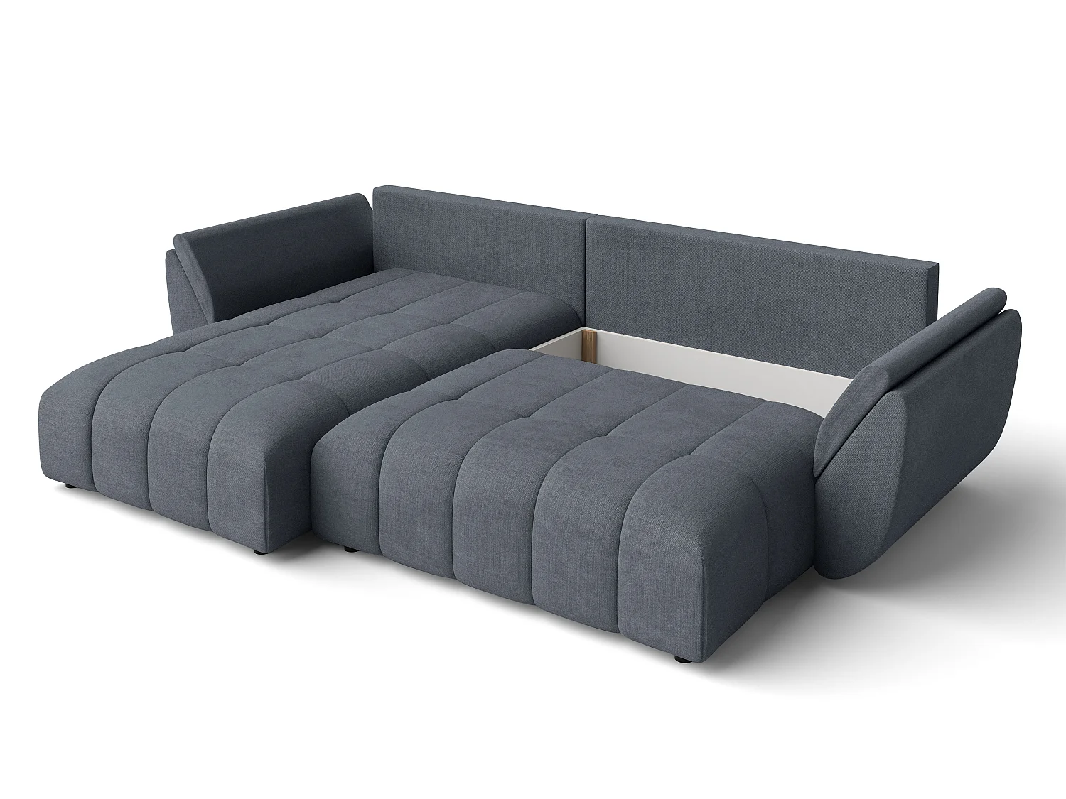 AX LIVING L Form Ecksofa grau Verciani Schlaffunktion Bettkasten 280cm