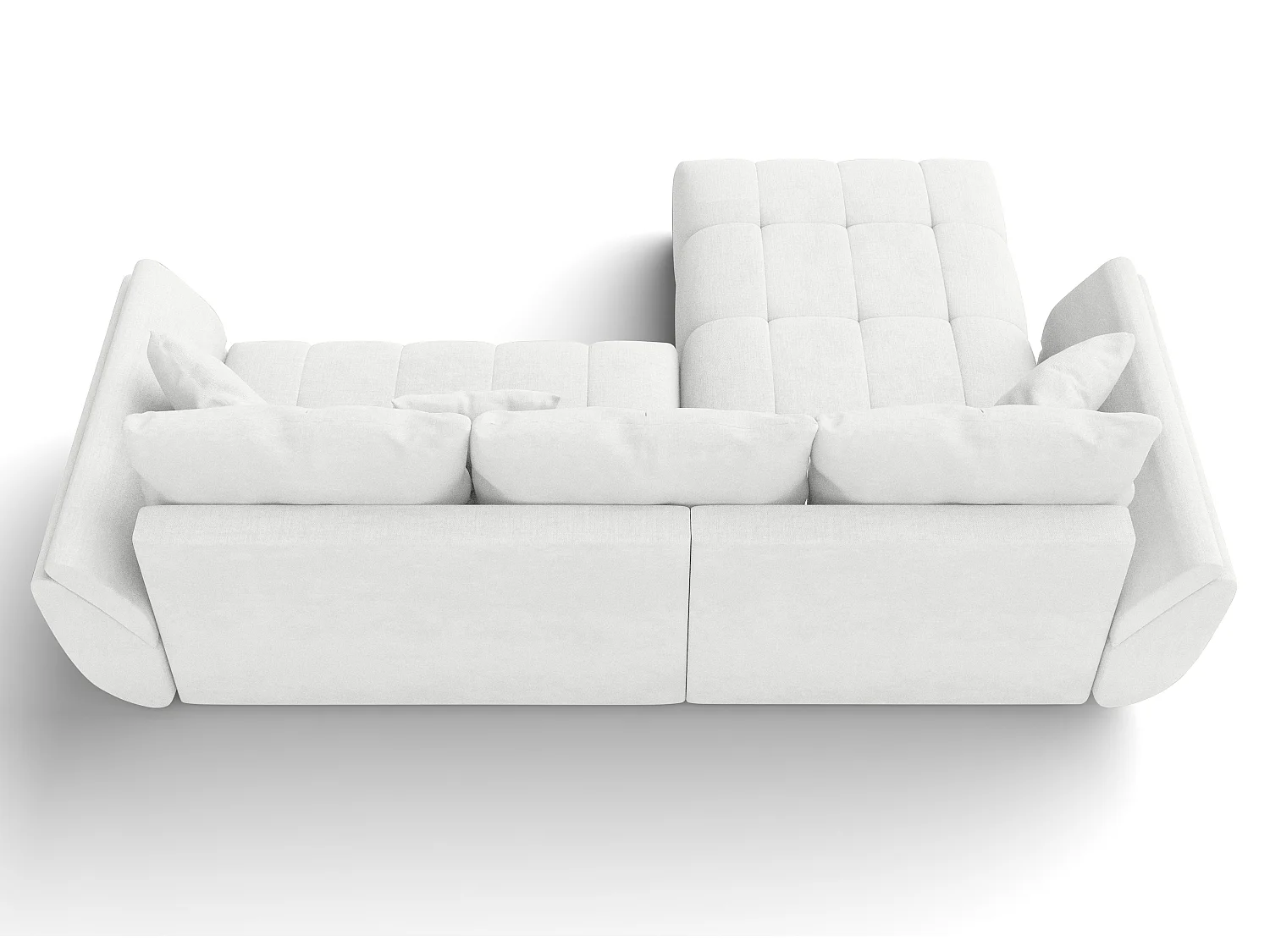 AX LIVING Weiße Eckcouch Verciani Schlaffunktion Bettkasten 280cm