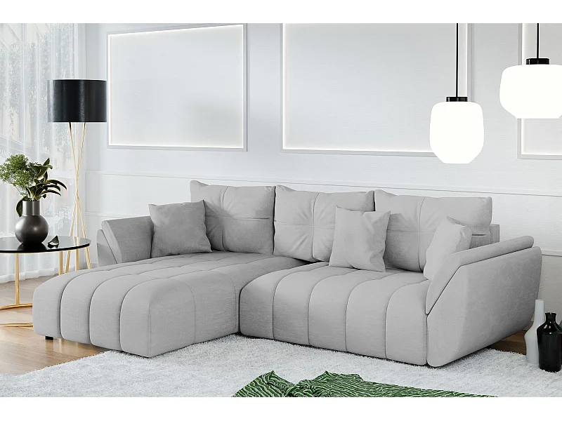 AX LIVING Canapé d angles convertible Verciani canapé méridien gris clair