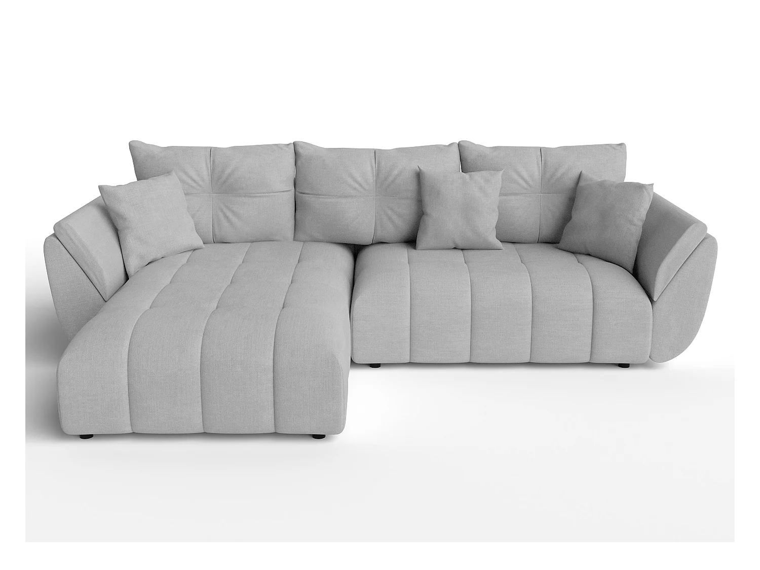 AX LIVING L Form Couch hellgrau Verciani Schlaffunktion Bettkasten 266