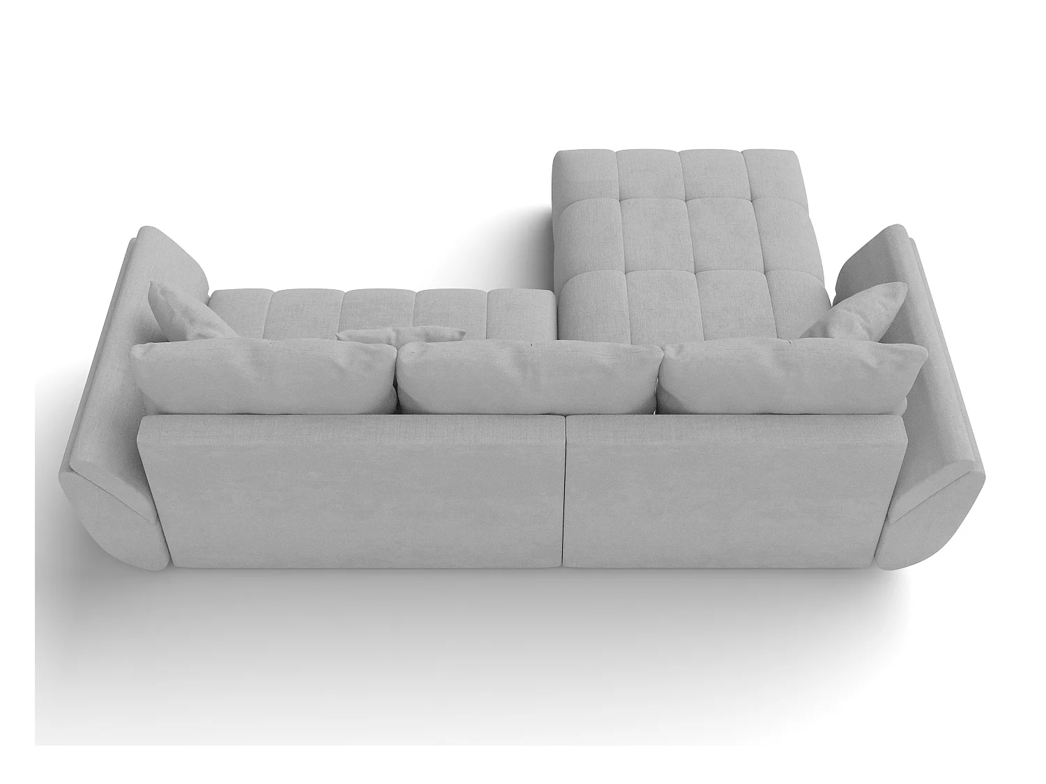AX LIVING L Form Couch hellgrau Verciani Schlaffunktion Bettkasten 266