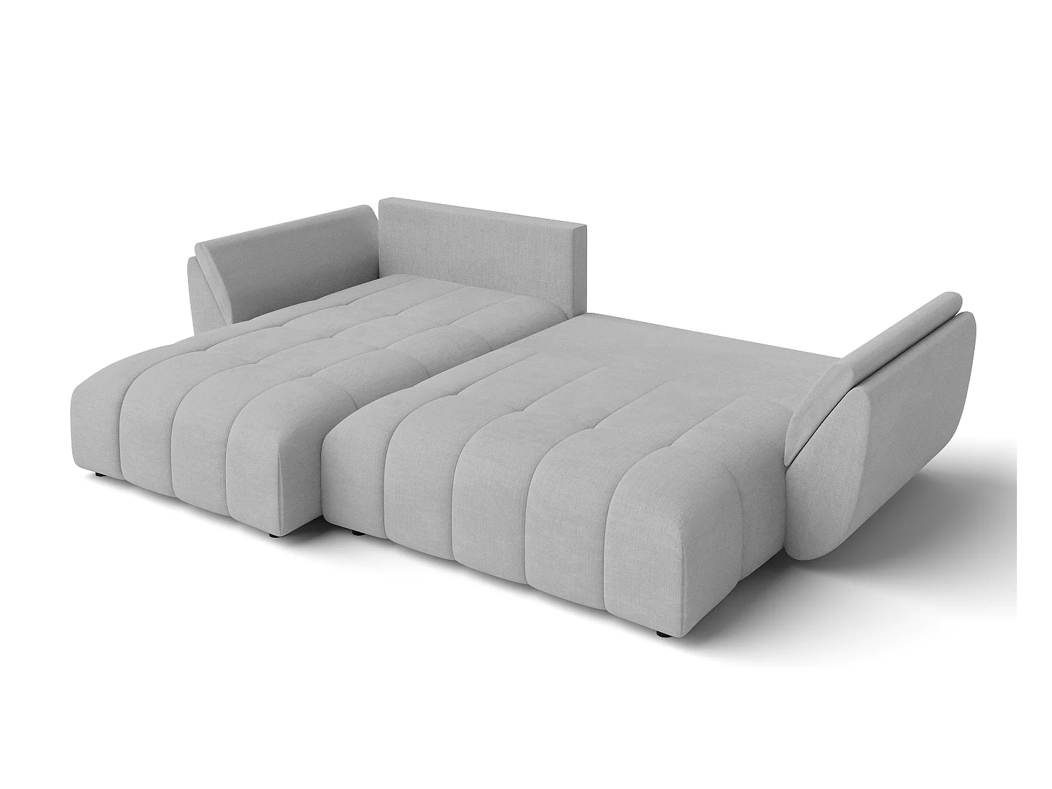 AX LIVING L Form Couch hellgrau Verciani Schlaffunktion Bettkasten 266