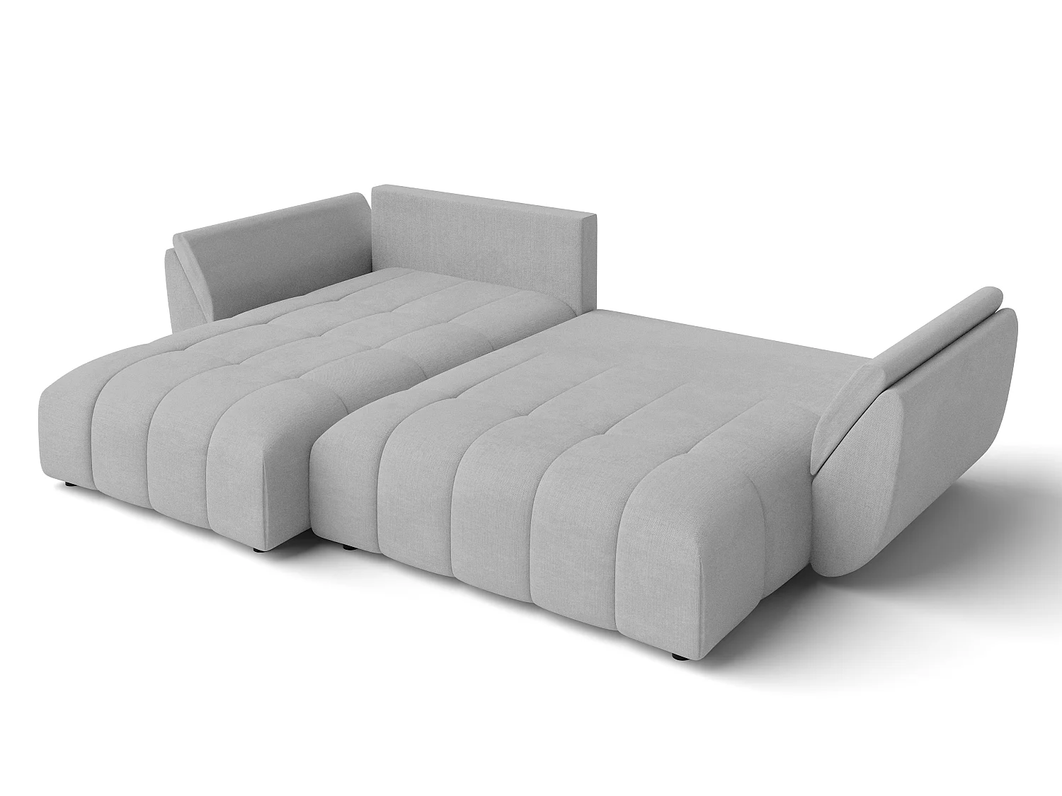 AX LIVING L Form Couch hellgrau Verciani Schlaffunktion Bettkasten 266