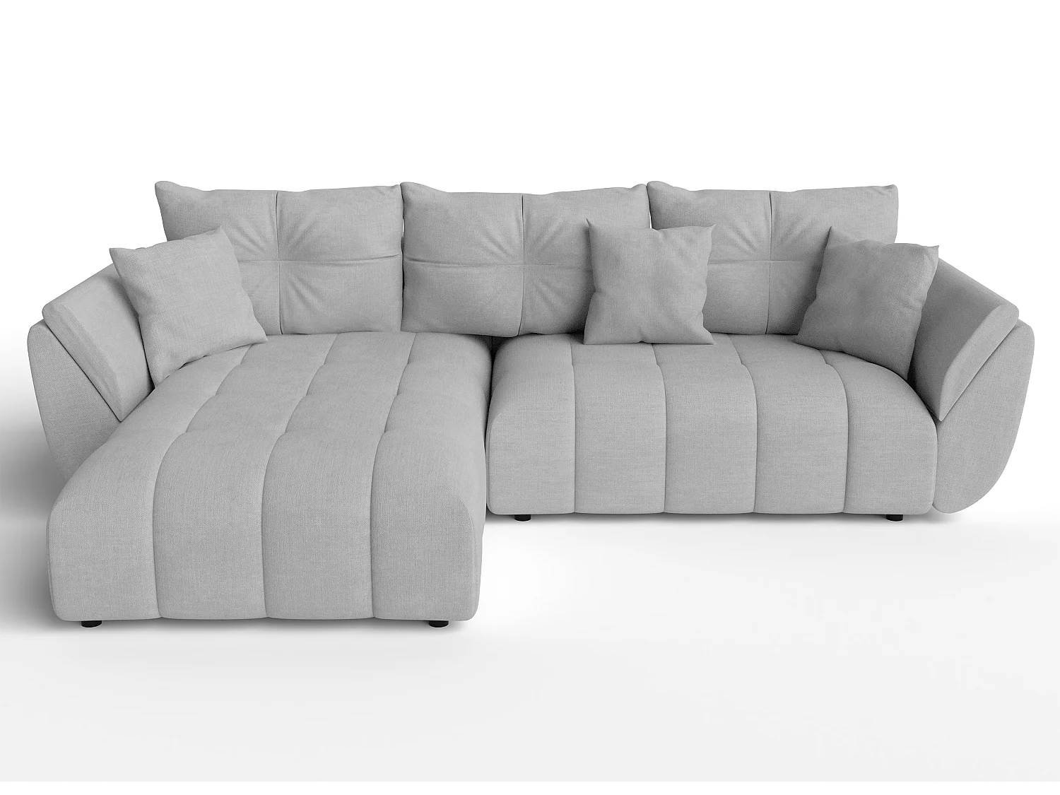 AX LIVING L Form Couch hellgrau Verciani Schlaffunktion Bettkasten 280