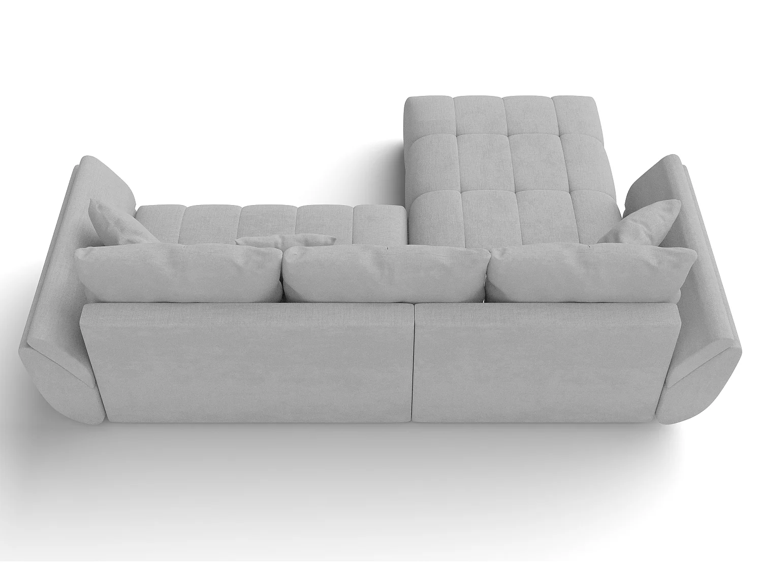 AX LIVING L Form Couch hellgrau Verciani Schlaffunktion Bettkasten 280