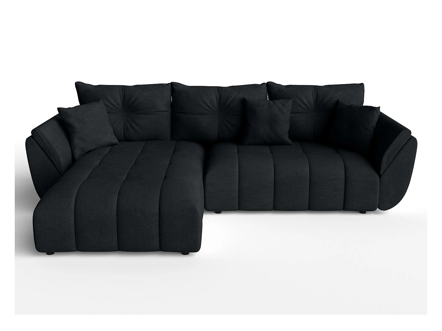 AX LIVING L Form schwarze Ecksofa Verciani Schlaffunktion Bettkasten