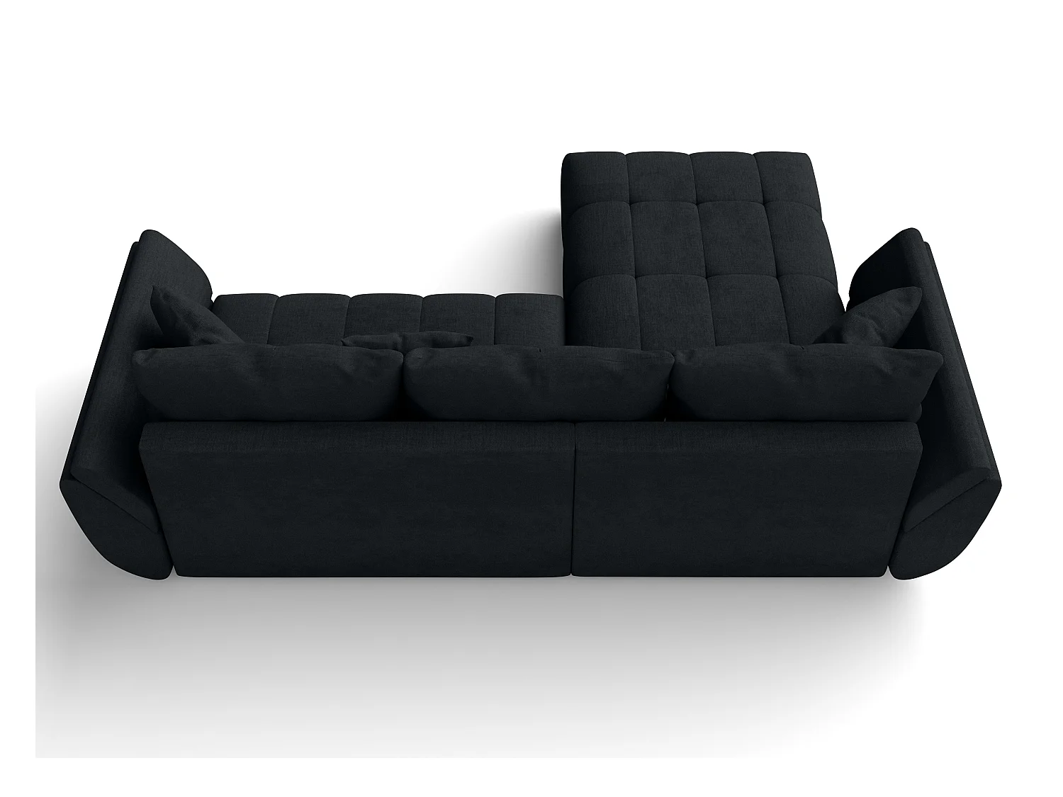 AX LIVING L Form schwarze Ecksofa Verciani Schlaffunktion Bettkasten