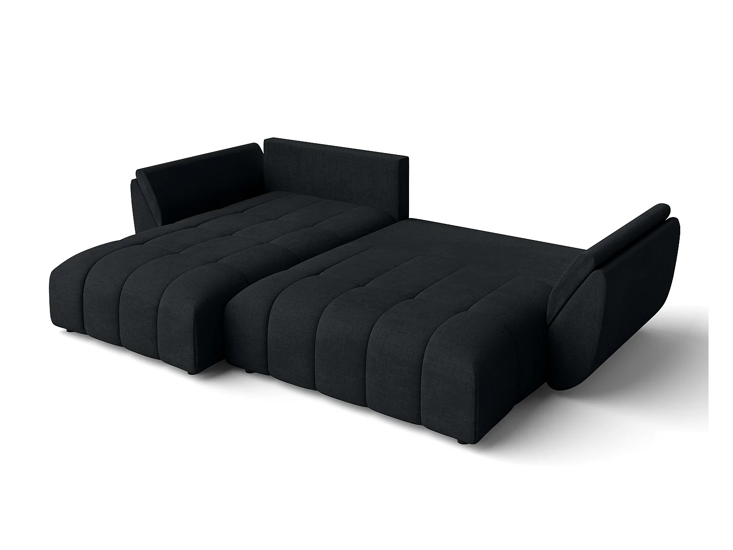 AX LIVING L Form schwarze Ecksofa Verciani Schlaffunktion Bettkasten