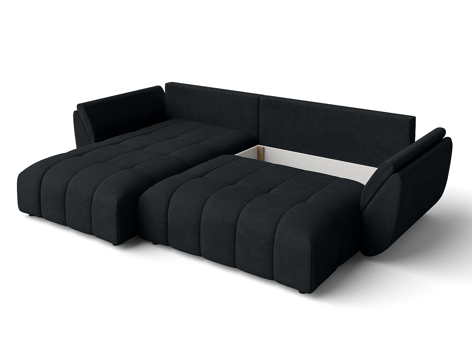 AX LIVING L Form schwarze Ecksofa Verciani Schlaffunktion Bettkasten