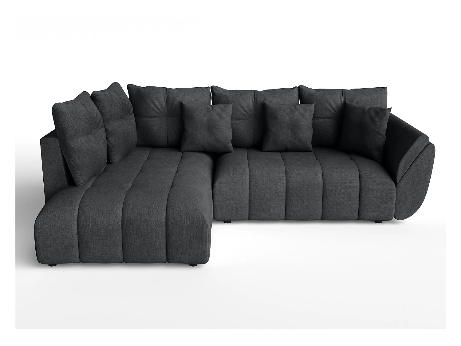 AX LIVING Canapé avec fonction lit canapé d'angle gris foncé Corleone