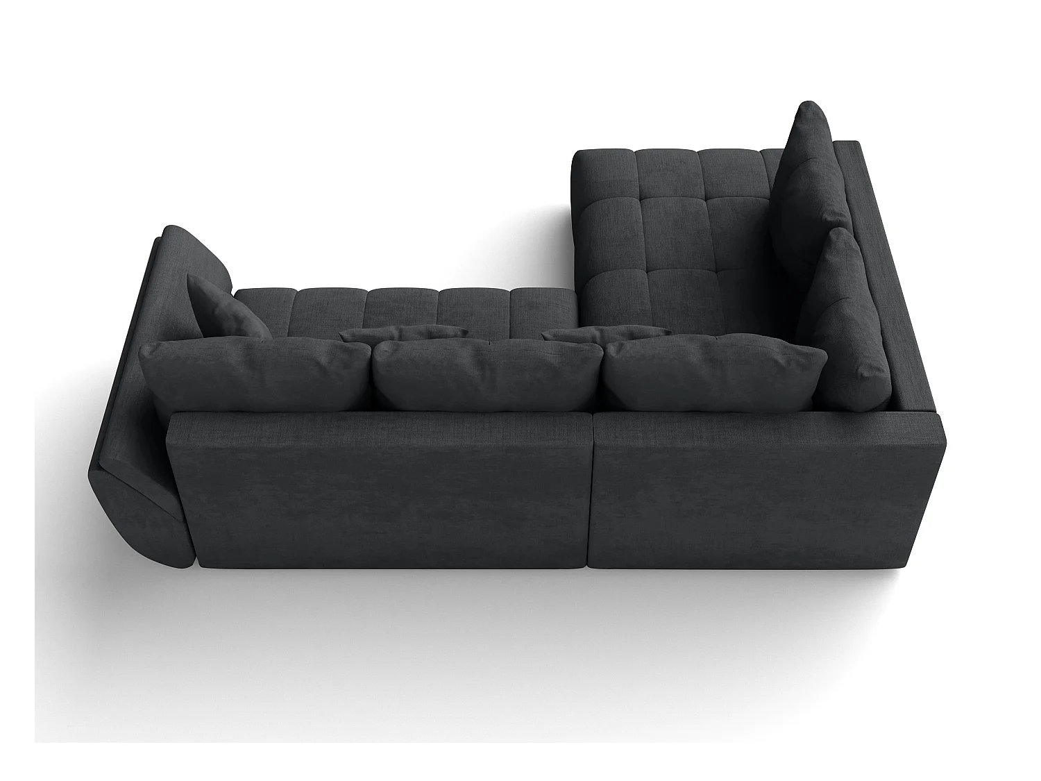 AX LIVING Canapé avec fonction lit canapé d'angle gris foncé Corleone