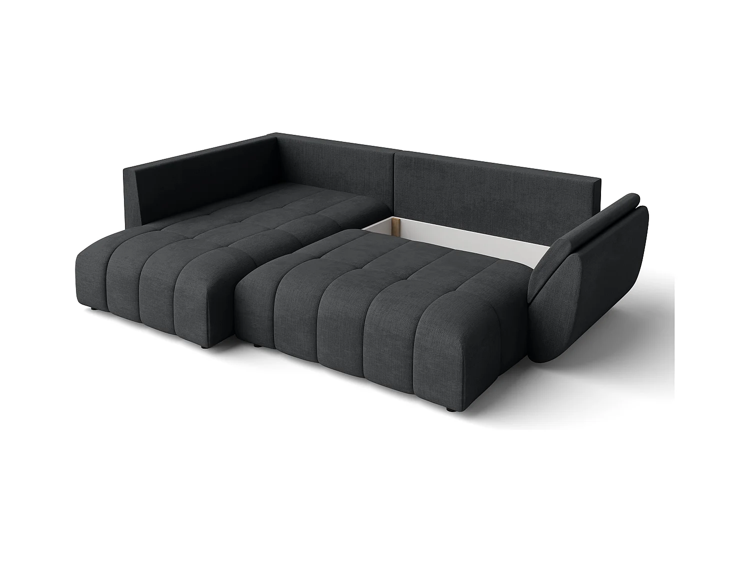 AX LIVING Canapé avec fonction lit canapé d'angle gris foncé Corleone