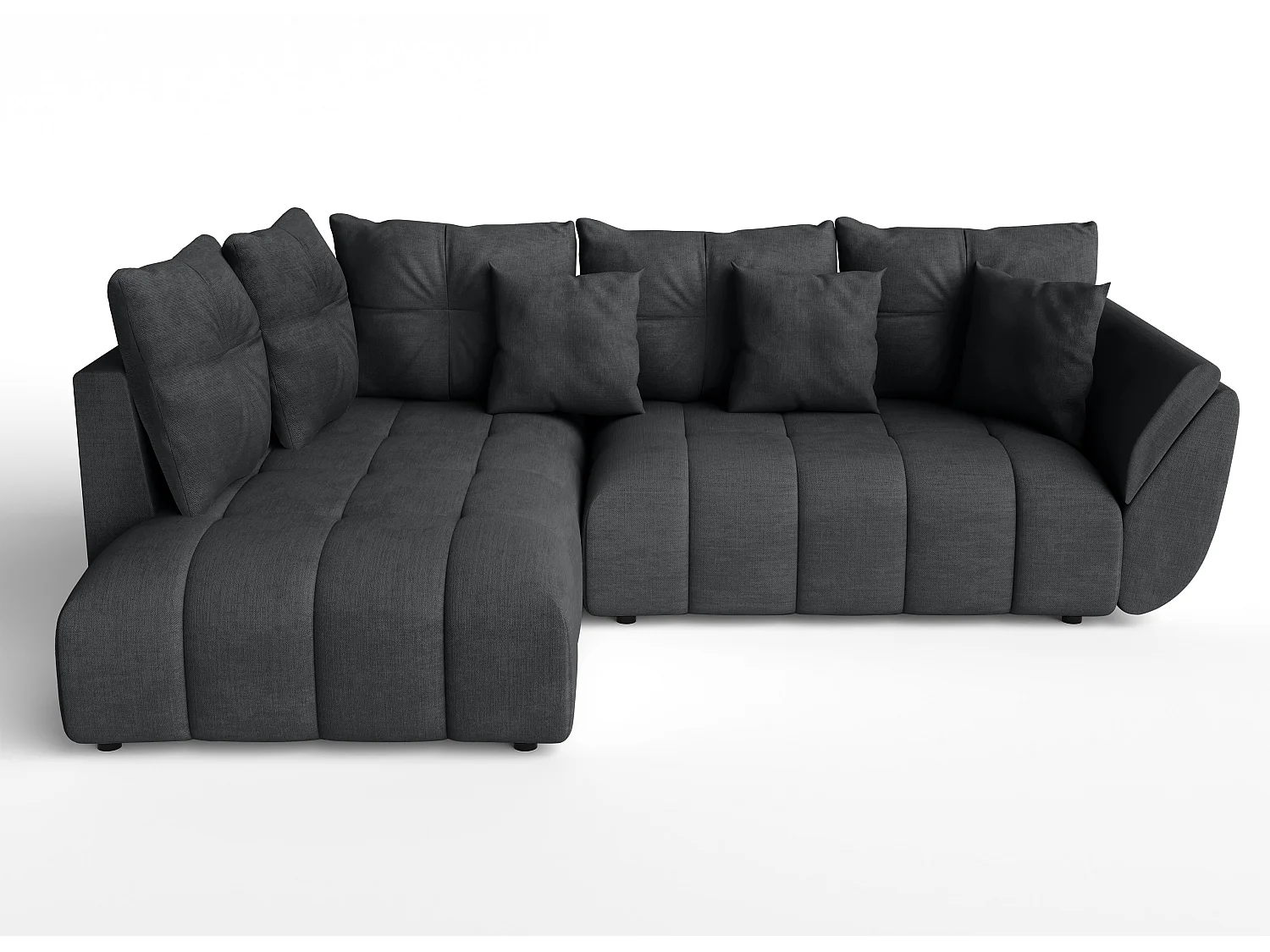 AX LIVING Canapé avec fonction lit canapé d'angle gris foncé Corleone