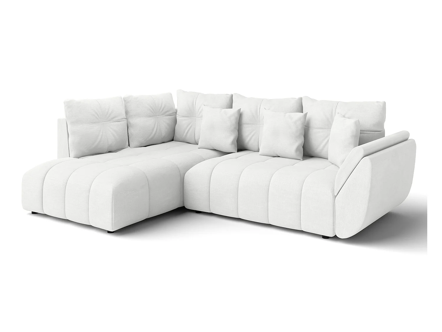 AX LIVING Canapé avec fonction lit Corleone blanc canapé d'angle 266cm